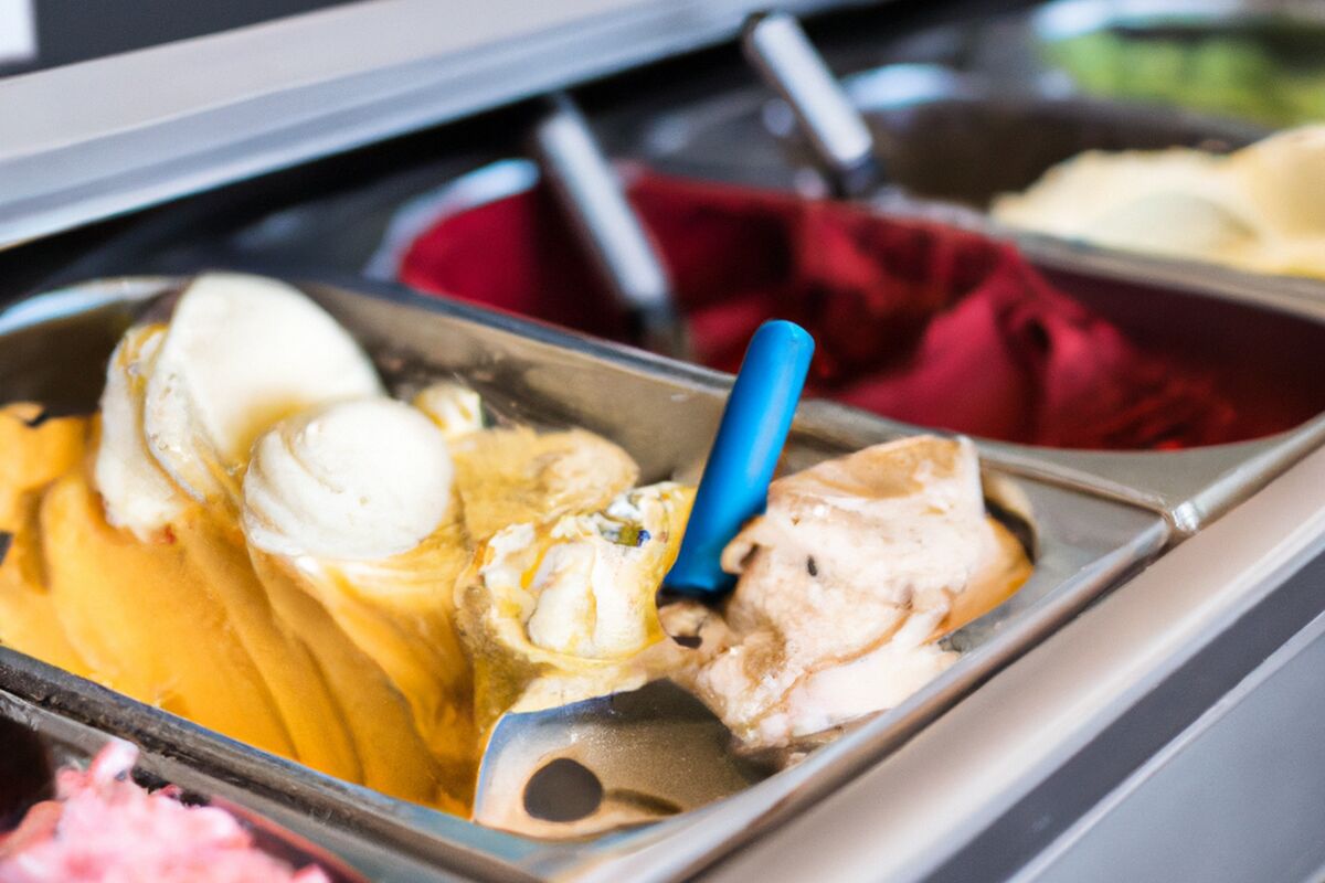 DALL E 2024 01 03 19 34 48 bedrijf een traditioneel lokaal ambachtelijk productieproces omgezet in een uitzonderlijk voorverpakt premiumproduct ijs kreem