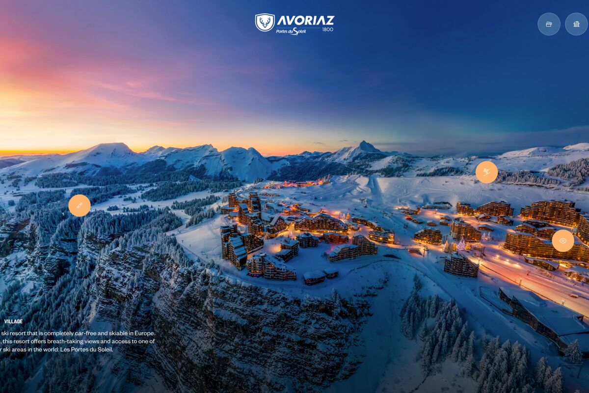 Avoriaz winter aerial opening image mountain village