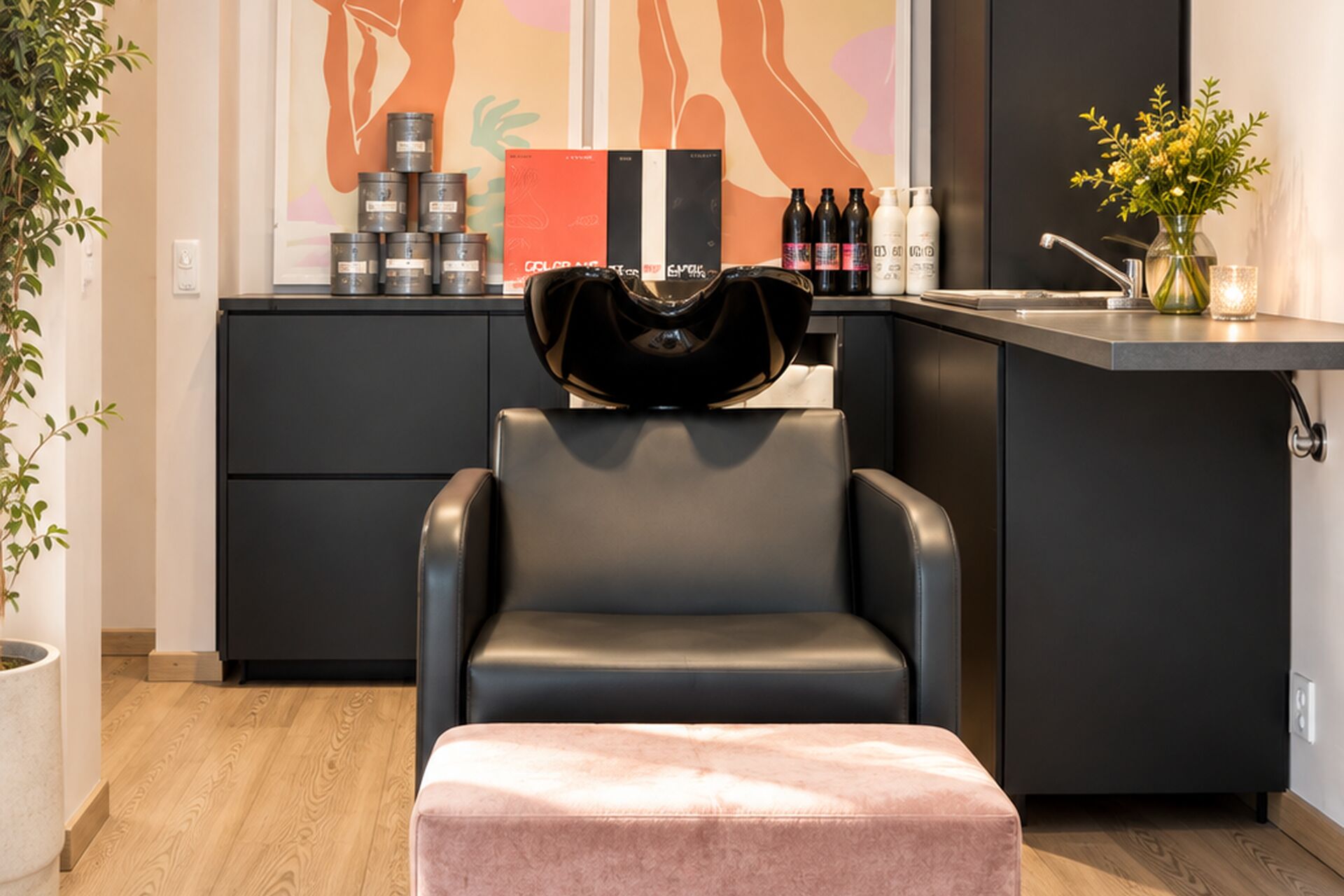 bac à shampoing